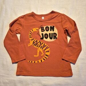 Tea Collection boys size 3T rust colored long sleeve shirt vguc